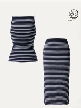 OGL Navy and White Striped 2 Piece Set